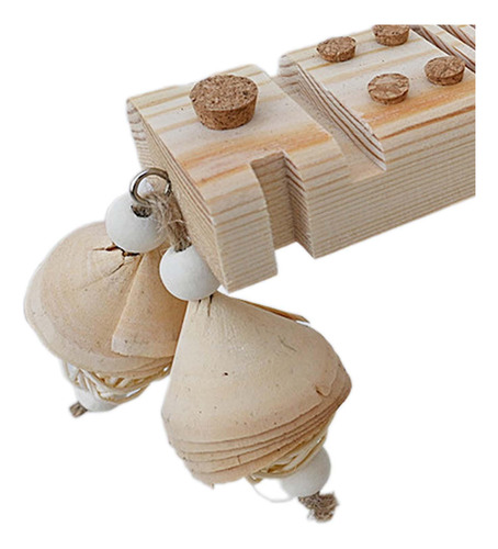Juguete De Corcho Para Masticar Pájaros De Madera, Juguete
