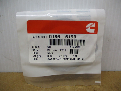Cummins Gasket Housing Water 0186-6190 Gskt-thrm Cvr Hsg Bby