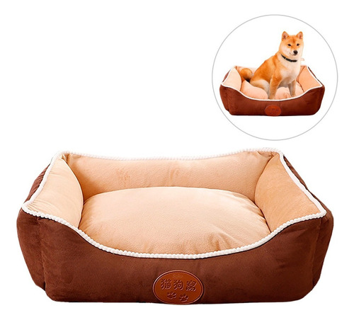 Cama Perro Impermeable Cojin Extraible Extra Larga Premium Color Café