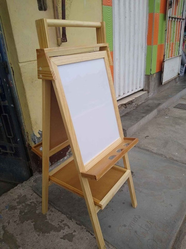 Caballete Pizarra Acrílica Con Porta Rollo Para Niños