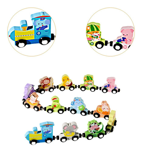 Juego De Trenes De Madera, Vehículos, Juguetes De Zodíaco