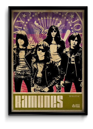 Cuadro The Ramones Poster M10 20x30 (marco+lámina+vidrio)