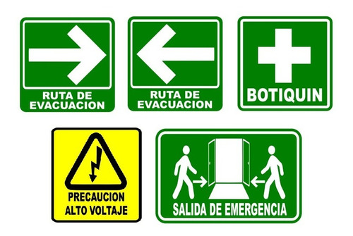 Kit Señalamientos Chico Botiquín/evacuación/emergencia/volt