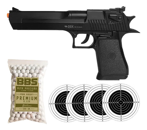 Pistola De Airsoft Desert Eagle Magnum Preta Qgk 6mm K1