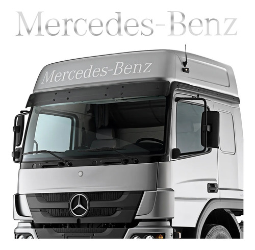 Adesivo Caminhão Mercedes Benz Testeira Quebra Sol Cromado