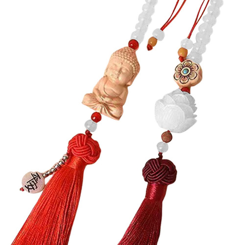 Accesorios Colgantes Para Espejo De Coche, Adorno Rojo