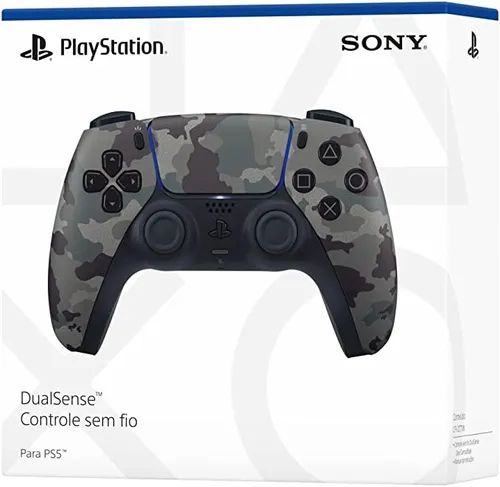 Imagem do produto Controle PS5 Cinza Camuflado sem fio (Dualsense) em Mercado Livre