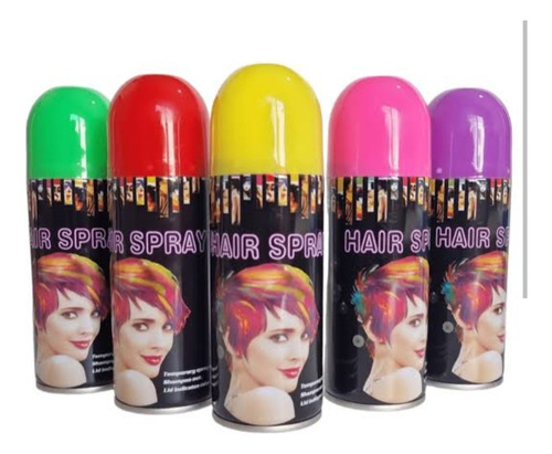 Pintura Spray Temporal Para Cabello 85ml  Fiesta Halloween