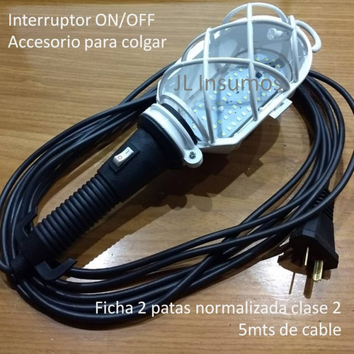 Lampara Portatil Led 220v 5mts Luz Fria