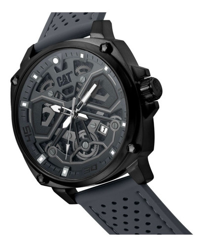 Reloj Caterpillar Hombre Tokio Sumergible 10 Atm Acero Color De La Malla Caucho Gris/gris