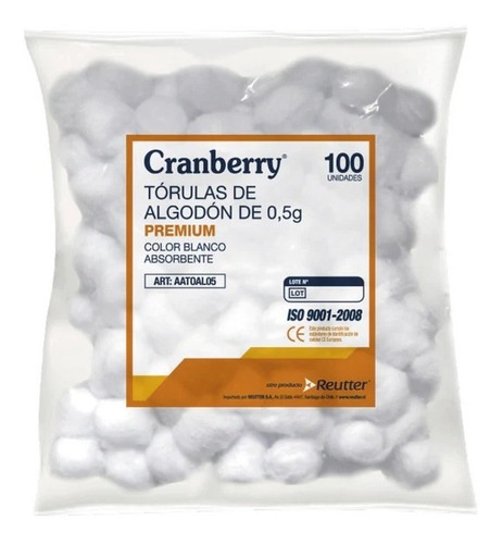 Torulas Algodón Premium 0,5 Gr / Cranberry / 100 Unidades 