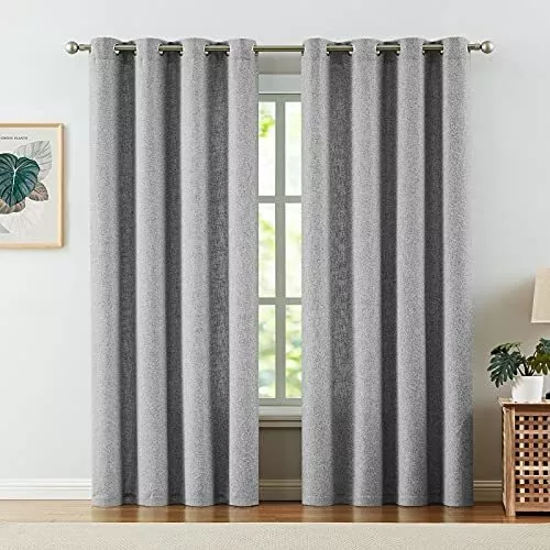 Cortina lino gris 140x270 cm NEPAL