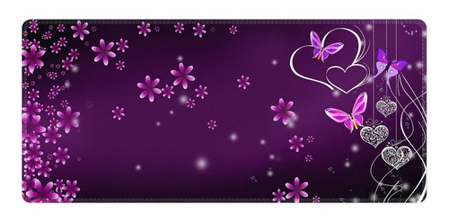 Mouse Pad 90x40cm Bordes Cosidos Antideslizante Violeta