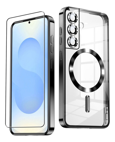 Funda Para Samsung A56 Serie/para Samsung S25 Ultra Serie Magnética Case Protector De +mica+lente Crystal Mica