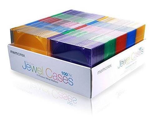 Memorex Slim Jewel Cases  pack De 100  multi Color