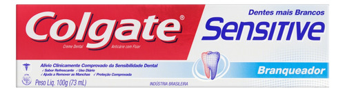 Pasta de dentes Colgate Sensitive Branqueador  em creme  sem glúten 100 g