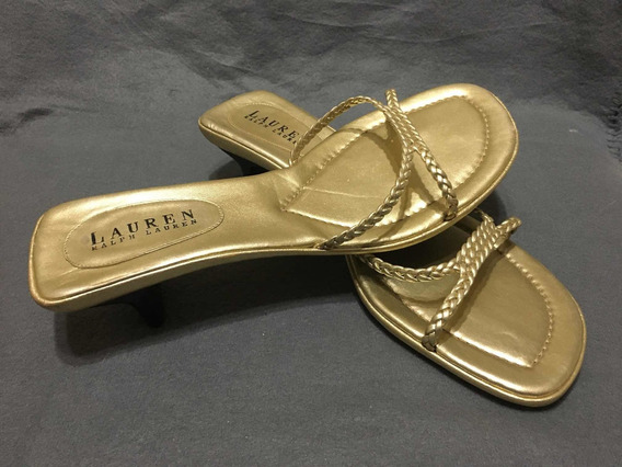 sandalias doradas ralph lauren