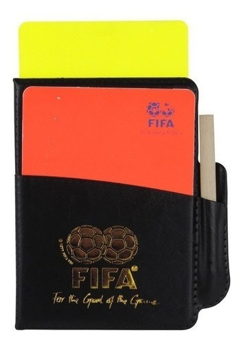 Set Tarjetas Árbitro Juez Fútbol Estuche Y Libreta Mvd Sport