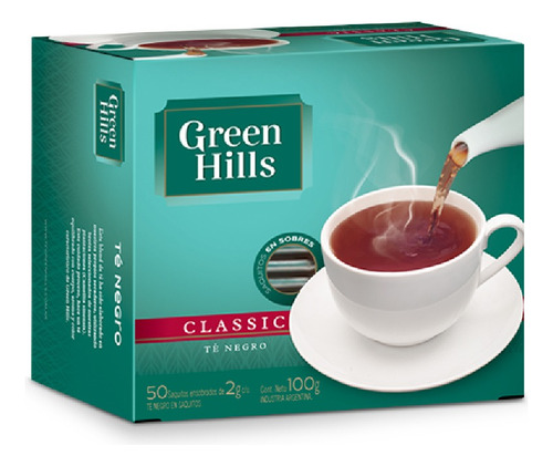 Te Negro Green Hills Classic Clasico Caja 50 Saquitos