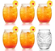 Comprar Topzea 6 Taza Vidrio Tiki 16 Onza Vaso Bar Transparente Dobl