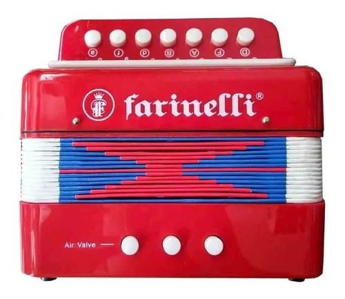 Acordeon Infantil Botones Rojo 7bts 2bs Farinelli