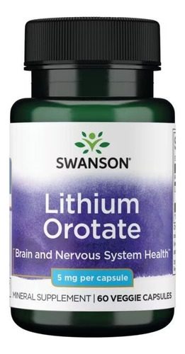 Swanson Lithium Orotate 60 Veggie Capsules Sabor Sin Sabor