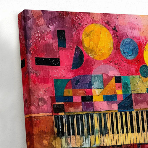 Cuadro Decorativo Notas Musicales Abstracto Canvas Canvas