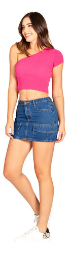 Falda Cargo Mini De Mezclilla Jeanswest 2151
