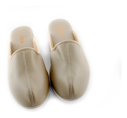 Pantuflas Suecas, Mujer, Beige, Sandalias De Descanso.
