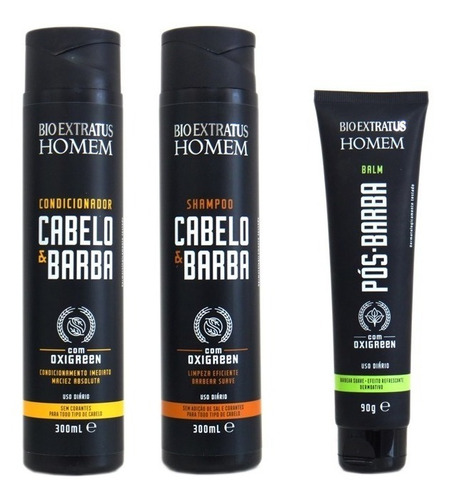 Kit Bio Extratus Homem Cabelo E Barba Com 3 Produtos