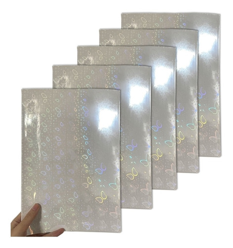 5 Hojas De Vinilo De Laminación Holográfica Transparente A4