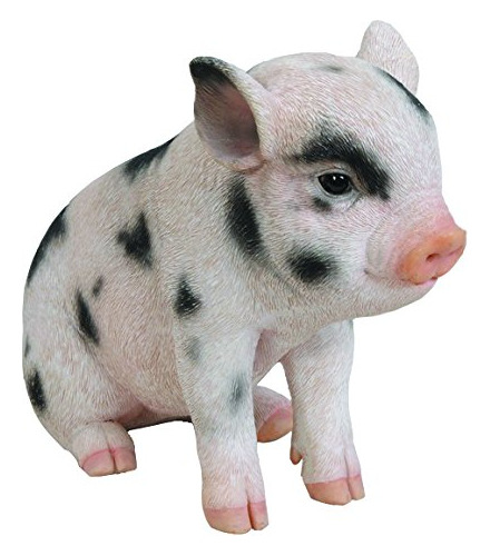 Hi-line Ltd De Regalo De Bebe Pig Sentado Con Manchas De Neg