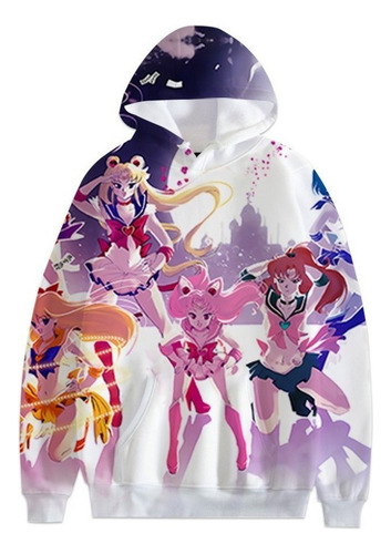 Sudadera Patrón Digital Sailor Moon Mujer Guerrero Lindo