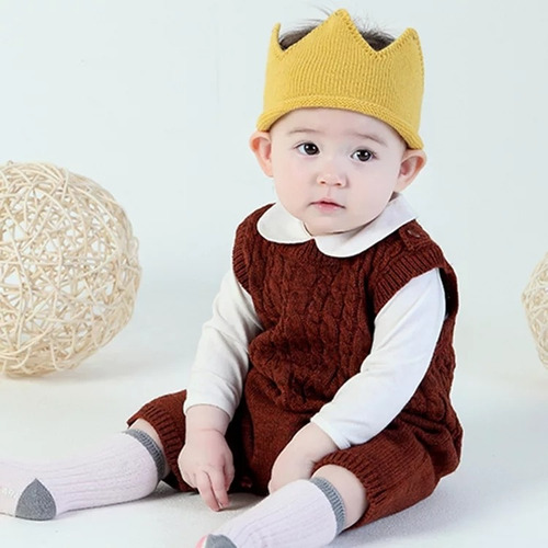 Corona De Lana Para Niños Y Niñas Gorro Cintillo Bebé