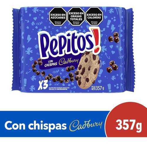 Galletitas Con Chips De Chocolate Pepitos Tripack 357g