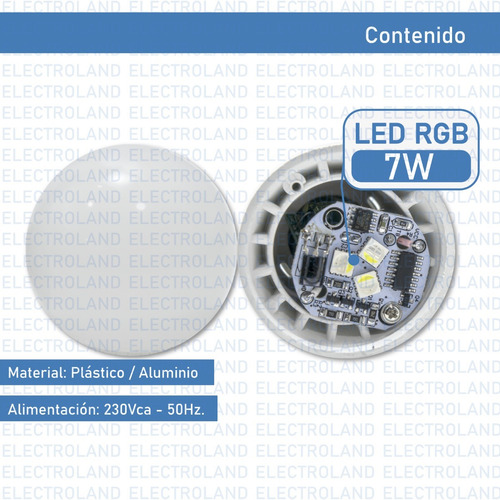 Imagen 3 de 10 de Lampara Led Rgbw 7w E27 220v Control Remoto 16 Colores