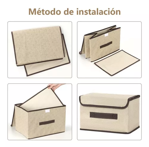 GENERICO Set 4 Cajas Organizadoras De Tela Plegables Con Tapas