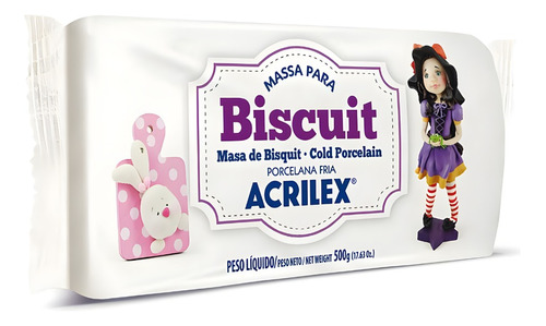 Massa Para Biscuit Branca Acrilex Porcelana Fria 90g Cor Branco