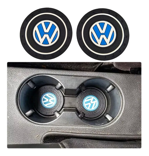 Par De Embellesedores Para Portavasos Diseño Vw Azul