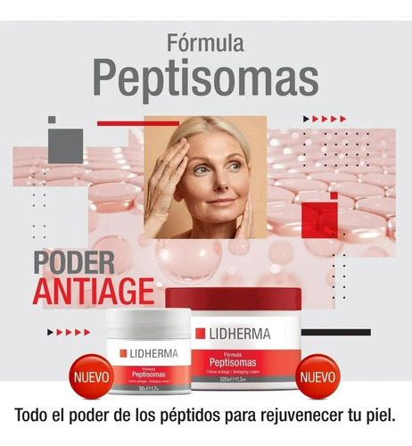 Peptisomas Crema Rejuvenecedora Flacidez Arrugas Lidherma