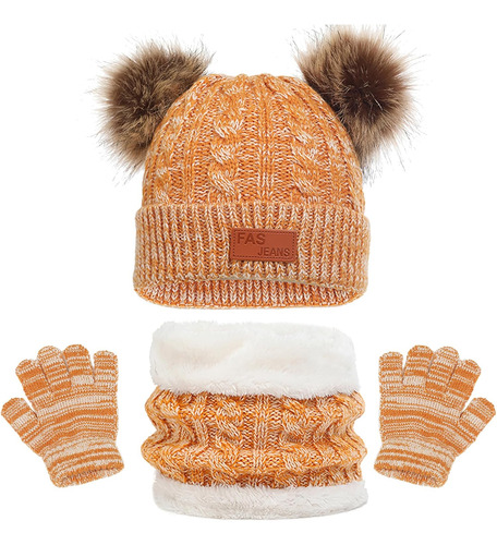 Conjunto De Gorro De Invierno Y Bufanda Y Guantes Para Niños