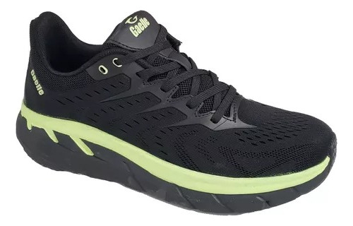 Zapatilla Gaelle Rally Running Negra Verde Ga486-205