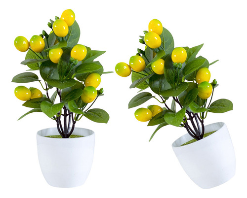 2 Miniplantas Artificiales Pequeñas Con Forma De L De Plásti