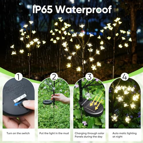 Luces Solares De Jardín 4 Unidades, 20 Led Impermeables
