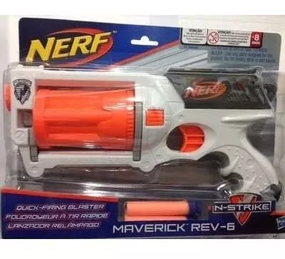 Lançador Nerf N Strike Maverick Rev- 6 Tambor Giratório - Hasbro