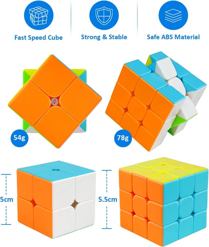 Set Cubos Rápidos 2x2 Y 3x3 Warrior W Sin Stickers