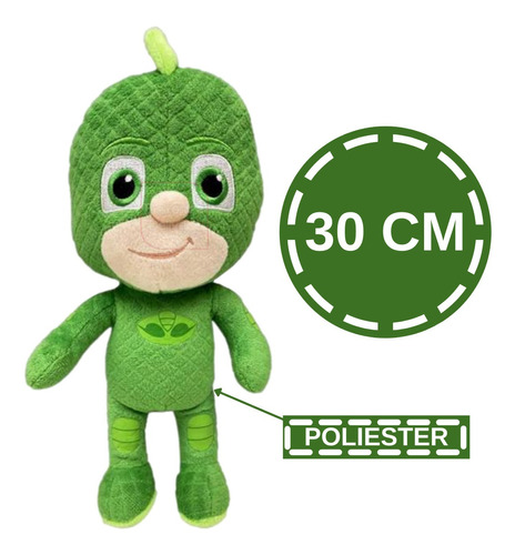 Boneco De Pelúcia Lagartixo 30cm  Verde - Pj Masks - Br1292