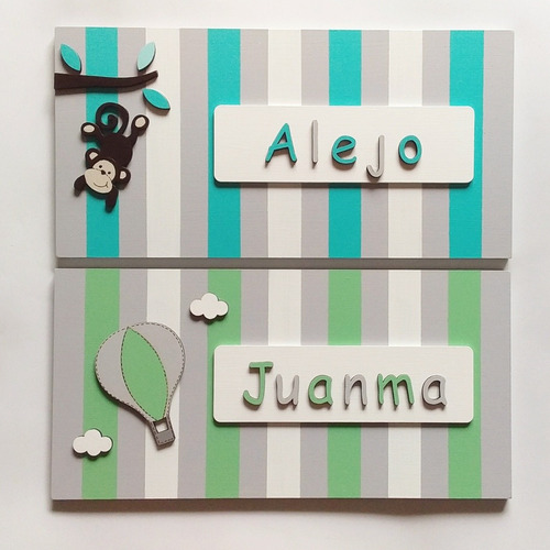 Imagen 9 de 10 de Carteles Con Nombre Del Bebe (varón) - Cuarto O Maternidad