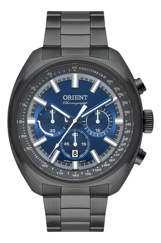 Relógio Orient Masculino Cronógrafo Myssc013 Grafite Azul