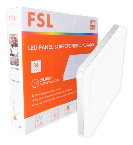 Panel Led Cuadrado Luz Blanco 36w Fsl